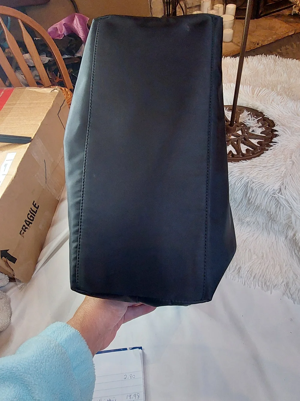 DKNY Large Black Nylon Shoulder Tote Bag Like New